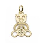 18K COLGANTE ORO AMARILLO OSO CALADO CIRCONITA 19X13MM