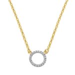 18K COLGANTE ORO BICOLOR CIRCULO CON CADENA 45CM