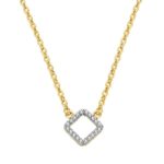 18K COLGANTE ORO BICOLOR ROMBO CON CADENA 45CM