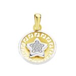 18K COLGANTE BICOLOR CIRCONITA 13 MM