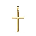 18K CRUZ ORO AMARILLO HUECA LISA 25X15 MM TUBO 2,2 MM