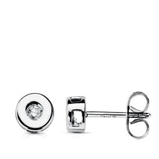 18K PENDIENTES ORO BLANCO DIAMANTES LABORATORIO TALLA BRILLANTE 0,07 QTS, VS2-G, MEDIDA: 5,5 MM, CIERRE PRESION