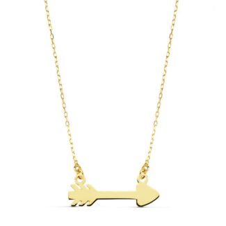 18K COLLAR ORO AMARILLO FLECHA CUPIDO 20X6 MM45CM