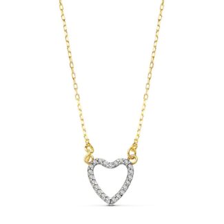 18K GARGANTILLA ORO AMARILLO CORAZON 10X10 MM 42CM