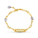 18k PULSERA ORO BICOLOR MOTIVOS Y HOJAS