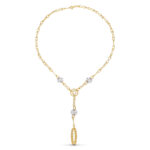 18K GARGANTILLA ORO BICOLOR MOTIVOS Y HOJAS BRILLO