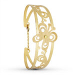 18K PULSERA ORO AMARILLO MARIPOSA LASER, 19 MM