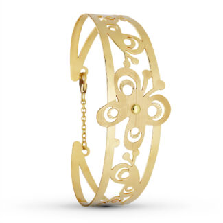 18K PULSERA ORO AMARILLO MARIPOSA LASER, 19 MM