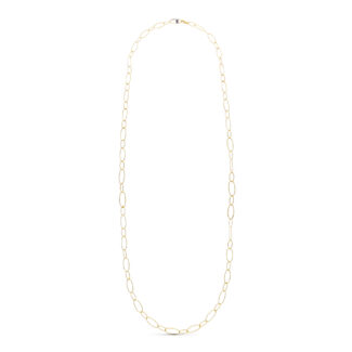 18K GARGANTILLA ORO AMARILLO ESLABON DIAMANTADO 80CM