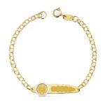 18K ESCLAVA ORO AMARILLO HÚNGARA RELOJ Y PLACA CHAPA 12,5 CM