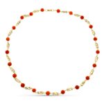 18K GARGANTILLA ORO AMARILLO JAULA CORAL FINO JAPONES 7,5 MM 60CM