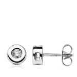 18K PENDIENTES ORO BLANCO DIAMANTES LABORATORIO 0,160 QTS, VS2-G, MEDIDA: 6 MM, CIERRE PRESION