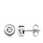 18K PENDIENTES ORO BLANCO DIAMANTES LABORATORIO 0,220 QTS, VS2-G, MEDIDA: 6,5 MM, CIERRE PRESION
