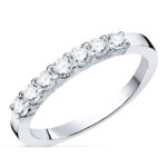 18K SORTIJA ORO BLANCO 7 DIAMANTES 0,40 QTS PUREZA VS2 COLOR G