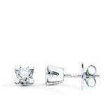18K PENDIENTES ORO BLANCO DIAMANTES LABORATORIO 3,40MM 0,30 QTS VS2-G, MEDIDA: 4,5X4,5 MM, CIERRE PRESION