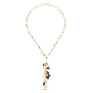 18K GARGANTILLA ORO AMARILLO PIEDRAS COLOR