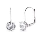 18K PENDIENTES ORO BLANCO CIRCONITA 20X8 MM CIERRE GANCHO