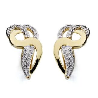 18K PENDIENTES ORO BICOLOR CIRCONITA 19X12 MM CIERRE CATALAN