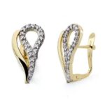 18K PENDIENTES ORO BICOLOR CIRCONITA CATALAN 17X9 MM