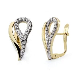 18K PENDIENTES ORO BICOLOR CIRCONITA CATALAN 17X9 MM