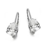 18K PENDIENTES CIRCONITA PERA ORO BLANCO 21X8 MM CIERRE GANCHO