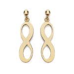 18K PENDIENTES INFINITO PRESION ORO AMARILLO 20X6 MM CIERRE PRESION