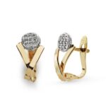 9K PENDIENTES BICOLOR CIRCONITA 13X7 MM CIERRE CATALAN