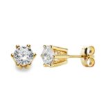18K PENDIENTES GARRAS ORO AMARILLO 6,5X6,5 MM CIERRE PRESION