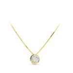 18K COLGANTE ORO BICOLOR REDONDO CIRCONITA 5,5 MM CON CADENA
