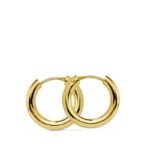 18K AROS ORO AMARILLO REDONDOS LISOS LIGEROS 14X2,5 MM