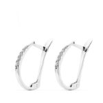 18K PENDIENTES ORO BLANCO 1,5 MM GROSOR 17X9 MM CIERRE CATALAN