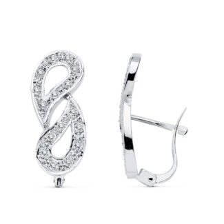 18K PENDIENTES CIRCONITA ORO BLANCO CATALAN