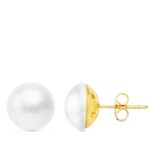18K PENDIENTES JAPONESA ORO AMARILLO 11A 11,5 MM PRESION CIERRE PRESION