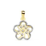 18K COLGANTE FLOR BICOLOR 13X13 MM