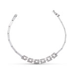 18K PULSERA ORO BLANCO CUADRADOS CIRCONITAS