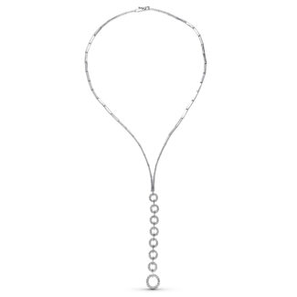 18K GARGANTILLA ORO BLANCO CIRCULOS CIRCONITAS
