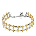 18K PULSERA BICOLOR BOLITAS 20CM