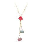 18K GARGANTILLA ORO AMARILLO MOTIVOS ESMALTE COLOR