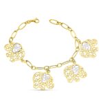 18K PULSERA BICOLOR ELEFANTES, ANCHO 18 MM LARGO 19,5 CM