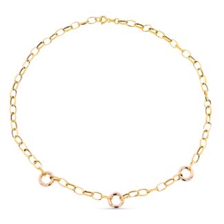 18K GARGANTILLA ORO BICOLOR ESLABONES 45CM