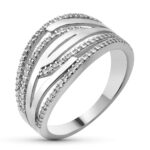 18K SORTIJA ORO BLANCO CON CIRCONITAS, ANCHO: 11 MM