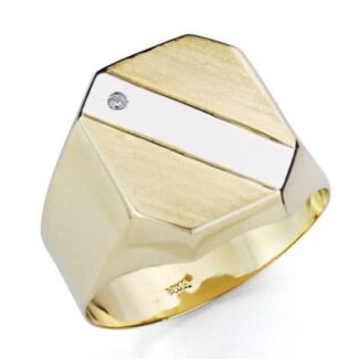 9K SELLO ORO AMARILLO BANDA ORO BLANCO CON CIRCONITA HUECO, MEDIDA: 17 X 13,5 MM