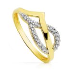 18K SORTIJA ORO BICOLOR CIRCONITA ANCHO: 8 MM