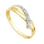18K SORTIJA ORO BICOLOR CON CIRCONITA ANCHO: 5,5 MM