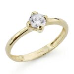 18K SOLITARIO ORO AMARILLO CIRCONITA 5 MM