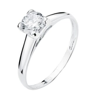18K SOLITARIO ORO BLANCO CIRCONITA 6 MM