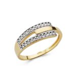 18K SORTIJA ORO BICOLOR CON CIRCONITAS, ANCHO: 7 MM