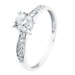 18K SOLITARIO ORO BLANCO CIRCONITA 5 MM