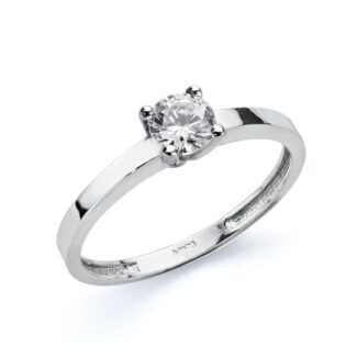 18K SOLITARIO ORO BLANCO 4 MM