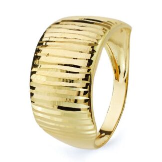 18K SORTIJA ORO AMARILLO MACIZA TALLADA BRILLO, ANCHO: 11MM